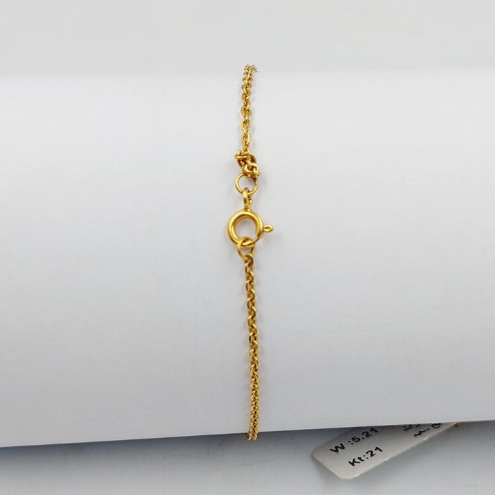 21K Gold Chain Hand Bracelet by Saeed Jewelry - Image 3