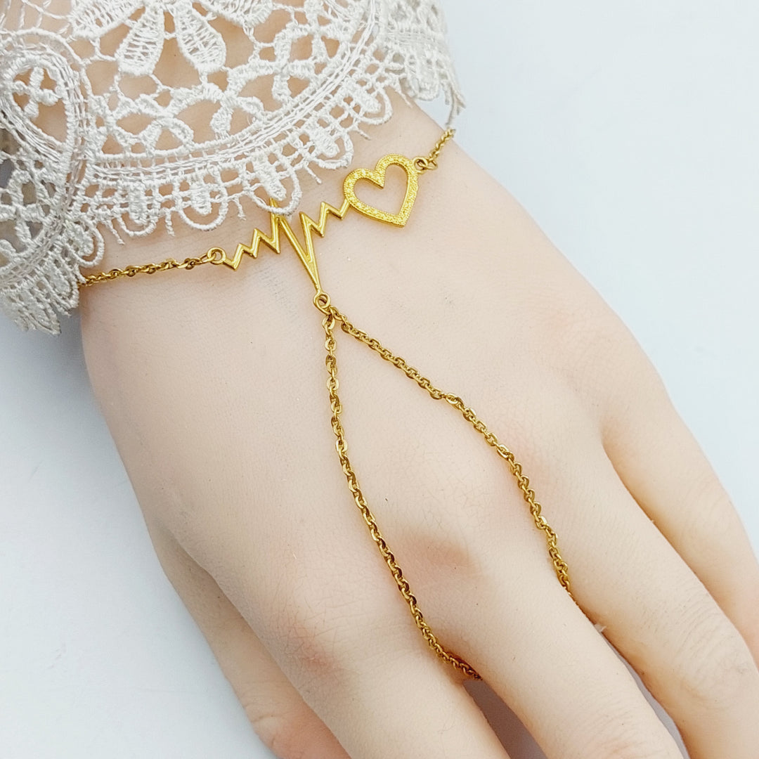 21K Gold Chain Hand Bracelet by Saeed Jewelry - Image 5