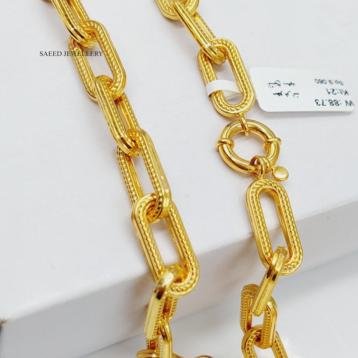21K Gold Chain Shall Necklace by Saeed Jewelry - Image 4