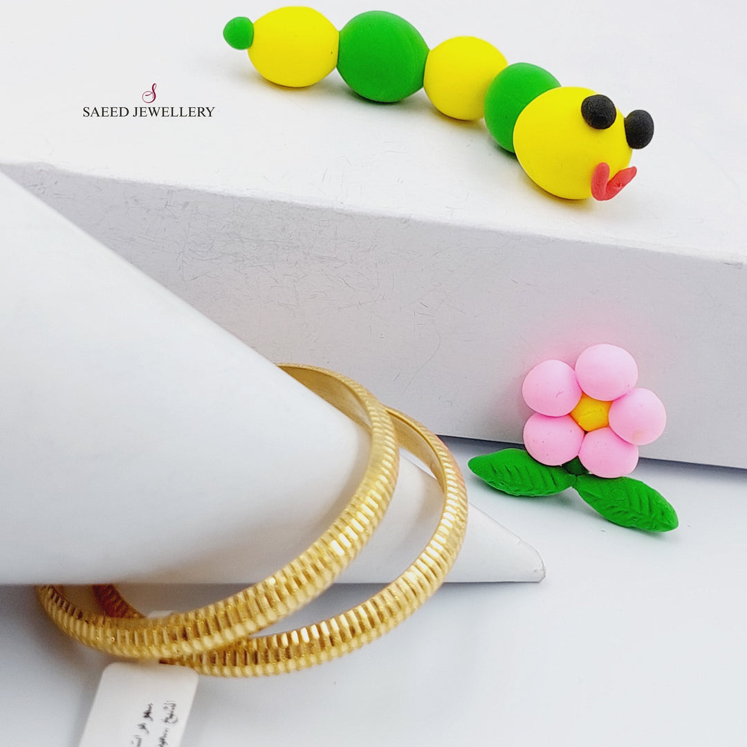 21K Gold Children's Bangle Bracelet by Saeed Jewelry - Image 1