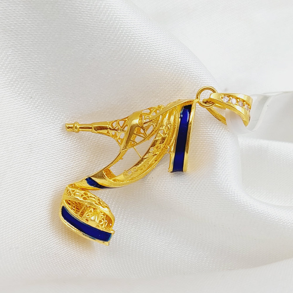 21K Gold Cinderella shoe Pendant by Saeed Jewelry - Image 2