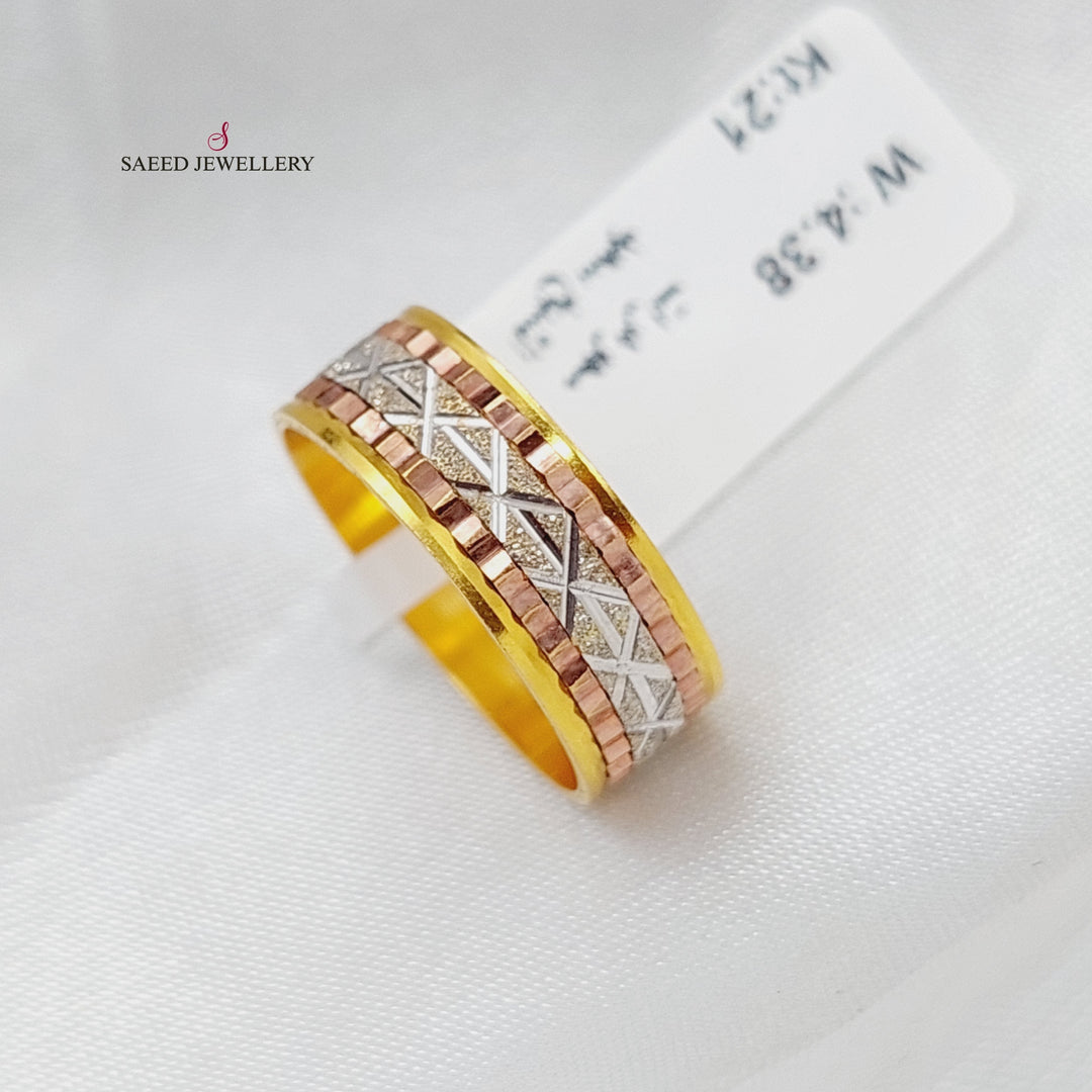 21K Gold Colored CNC Wedding Ring by Saeed Jewelry - Image 2