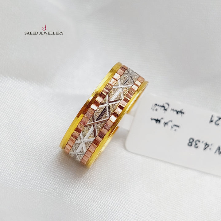 21K Gold Colored CNC Wedding Ring by Saeed Jewelry - Image 3