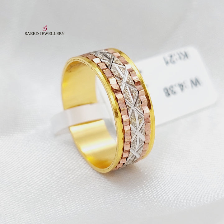 21K Gold Colored CNC Wedding Ring by Saeed Jewelry - Image 4