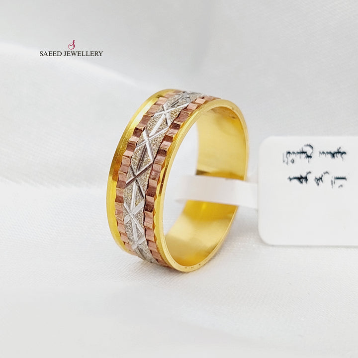 21K Colored CNC  Wedding Ring Made of 21K Yellow Gold by Saeed Jewelry-22836