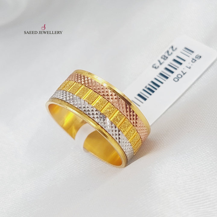 21K Gold Colored CNC Wedding Ring by Saeed Jewelry - Image 1