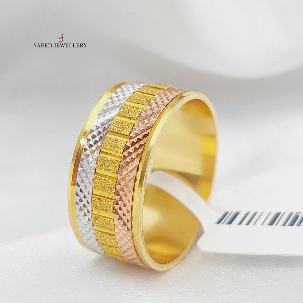 21K Gold Colored CNC Wedding Ring by Saeed Jewelry - Image 2
