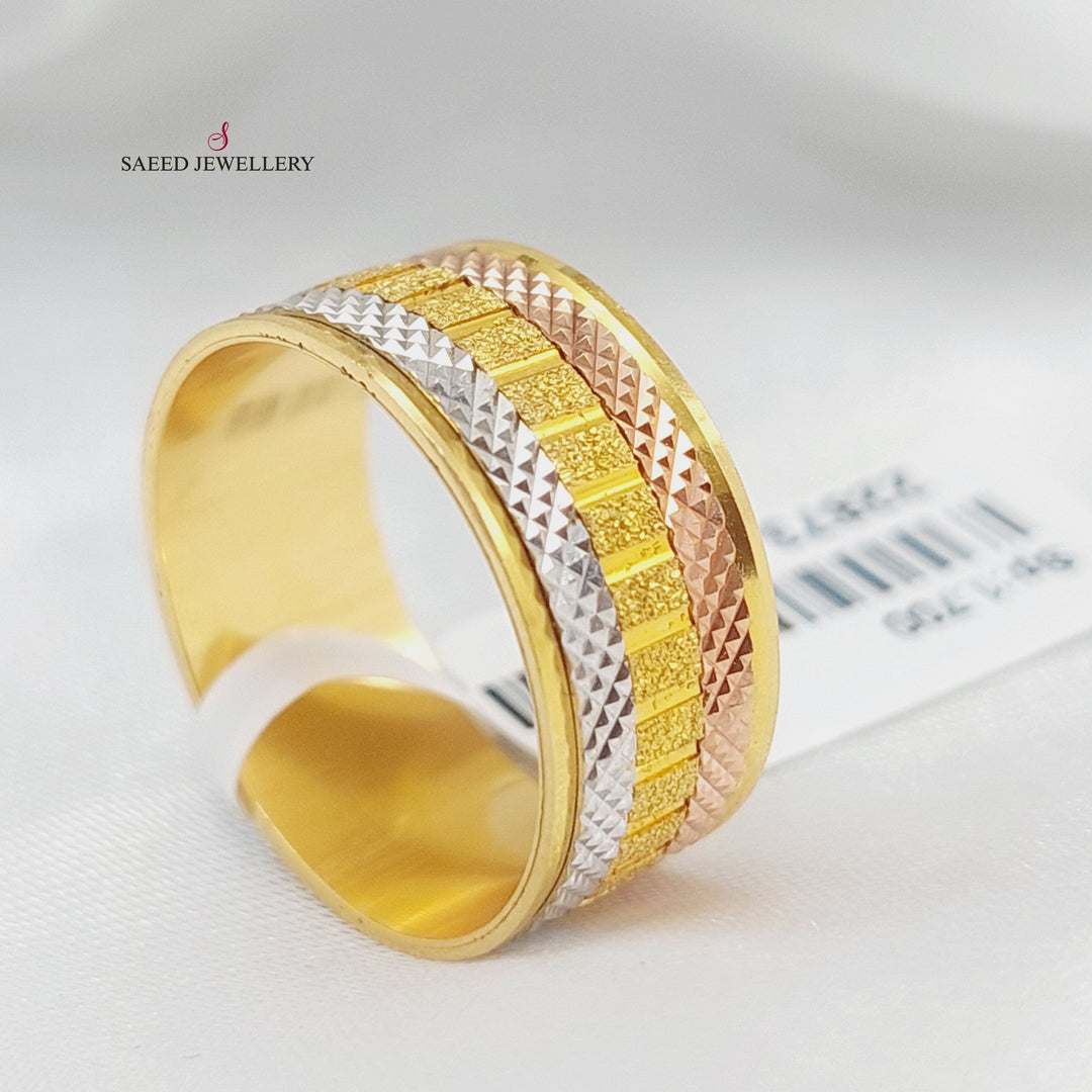 21K Gold Colored CNC Wedding Ring by Saeed Jewelry - Image 2