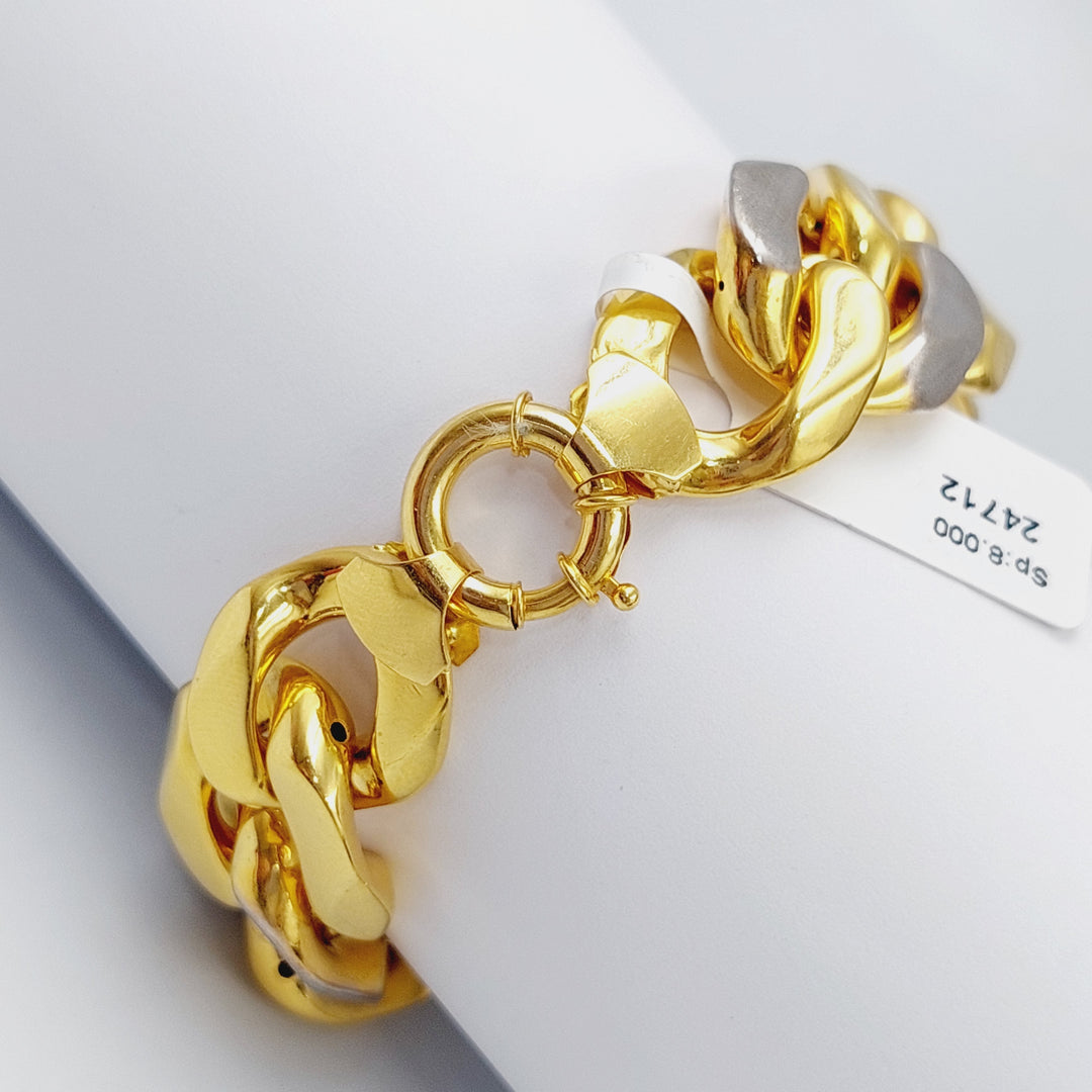 21K Gold Colored Chain Bracelet by Saeed Jewelry - Image 4