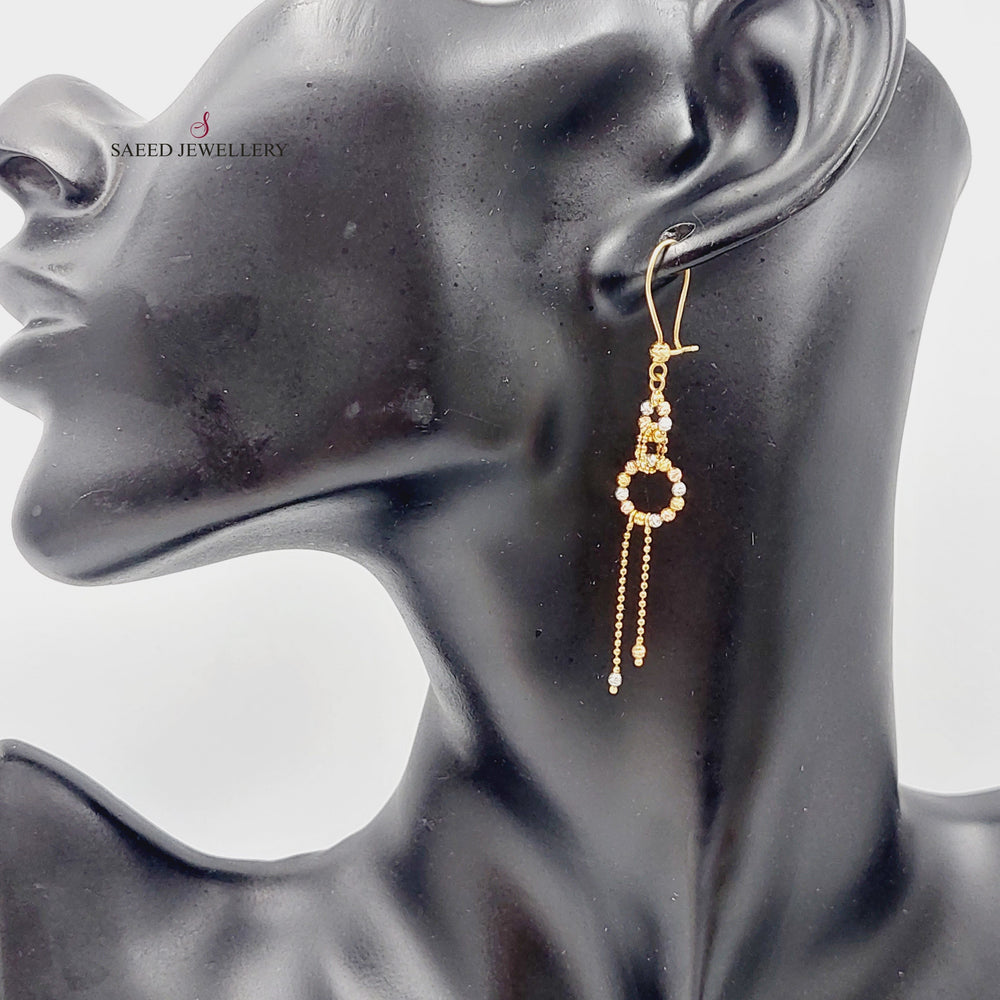 21K Colored Turkish Earrings Made of 18K Yellow Gold by Saeed Jewelry-26443