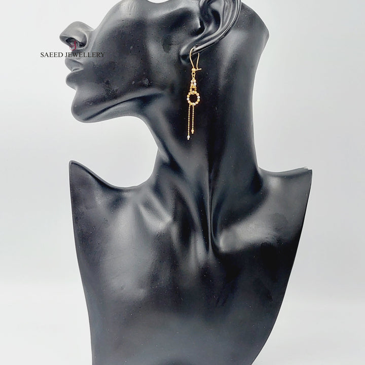 21K Colored Turkish Earrings Made of 18K Yellow Gold by Saeed Jewelry-26443