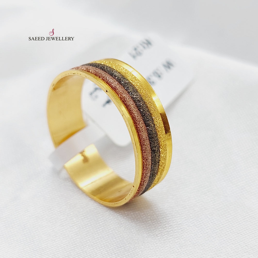 21K Colored Wedding Ring Made of 21K Yellow Gold by Saeed Jewelry-22878