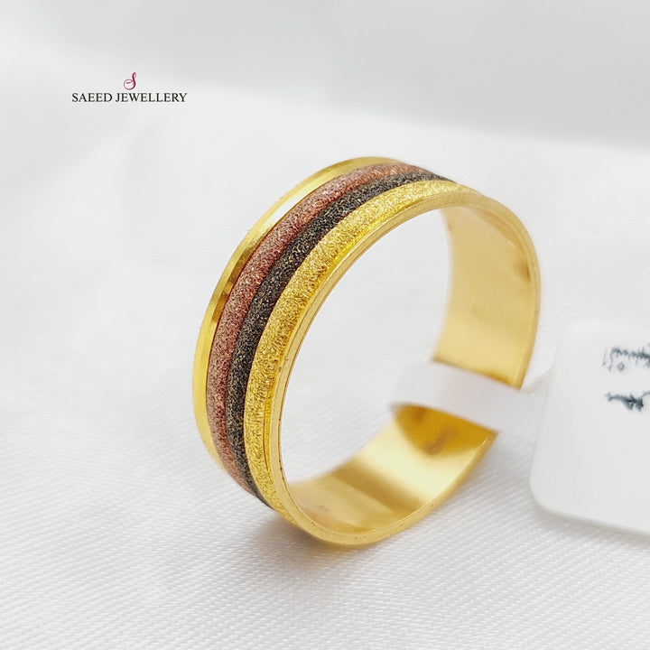 21K Colored Wedding Ring Made of 21K Yellow Gold by Saeed Jewelry-22878