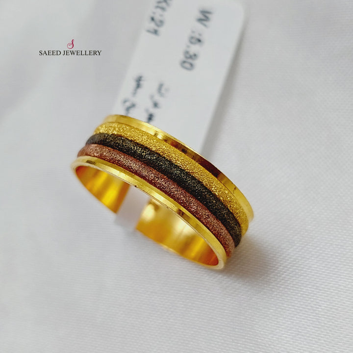 21K Colored Wedding Ring Made of 21K Yellow Gold by Saeed Jewelry-22878