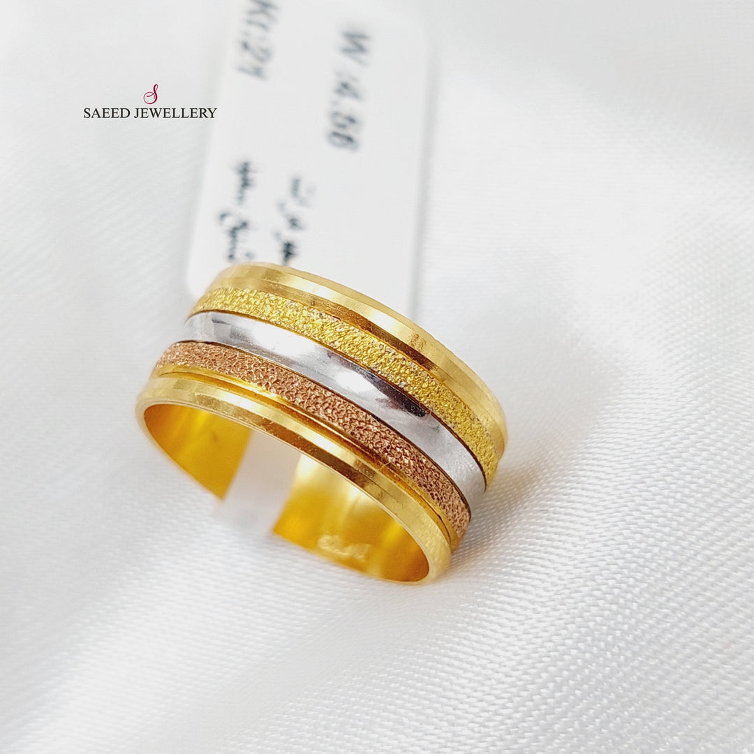21K Colored Wedding Ring Made of 21K Yellow Gold by Saeed Jewelry-22884