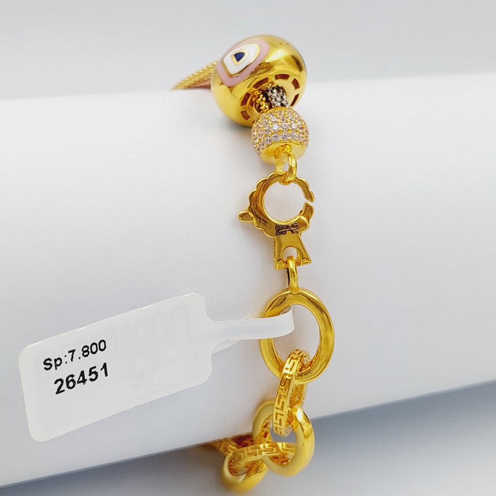 21K Gold Colorful Bracelet by Saeed Jewelry - Image 2