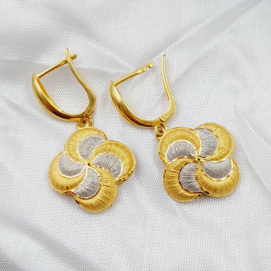 21K Gold Colorful Fancy Earrings by Saeed Jewelry - Image 4