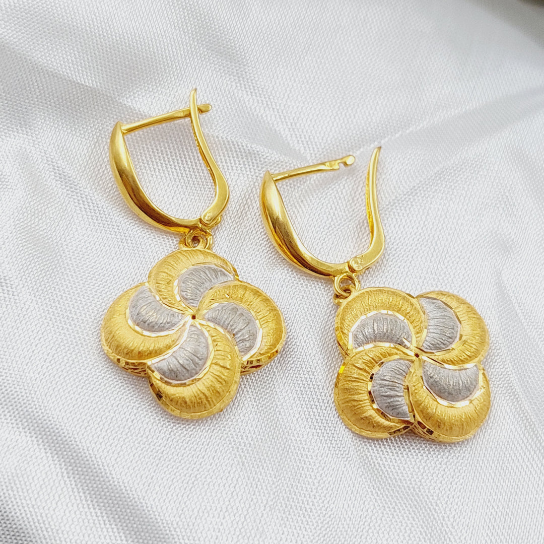 21K Gold Colorful Fancy Earrings by Saeed Jewelry - Image 1