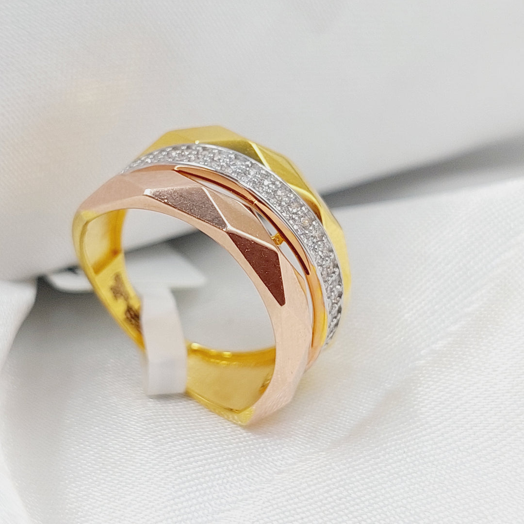 21K Gold Colorful Fancy Ring by Saeed Jewelry - Image 3