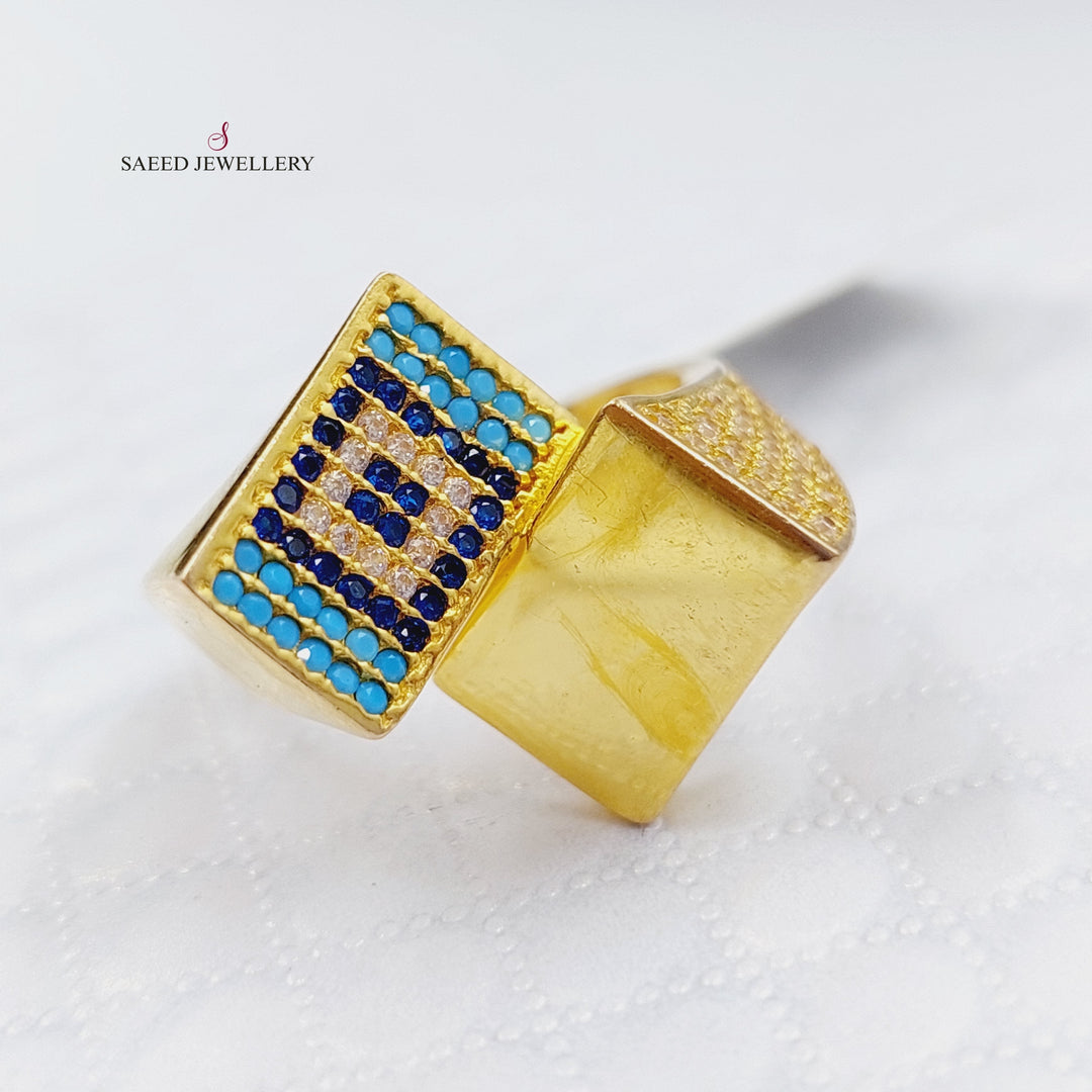 21K Gold Colorful Fancy Ring by Saeed Jewelry - Image 1