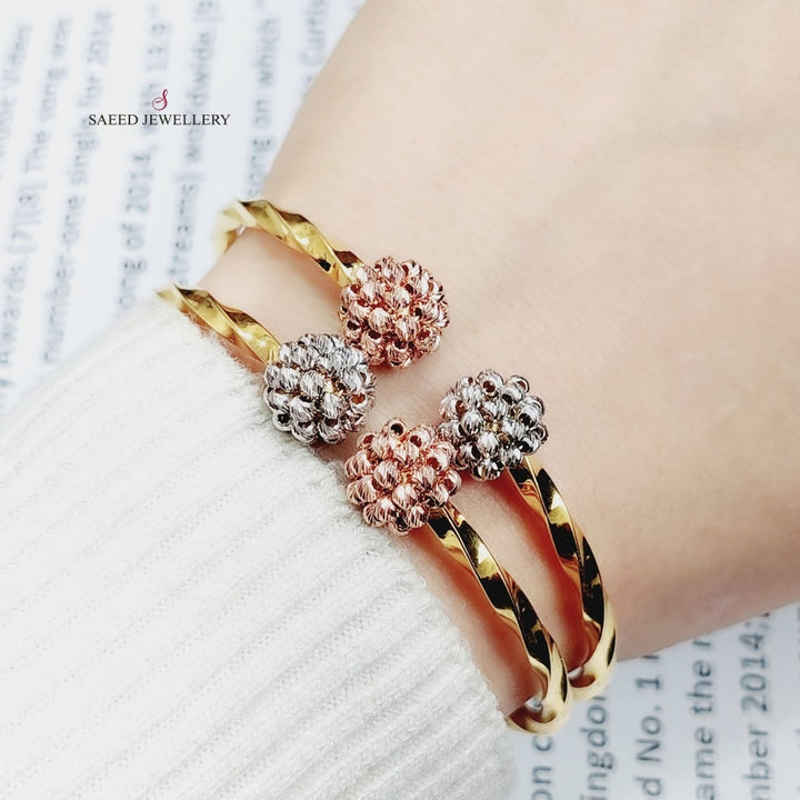 21K Gold Colorful Turkish Bracelet by Saeed Jewelry - Image 3