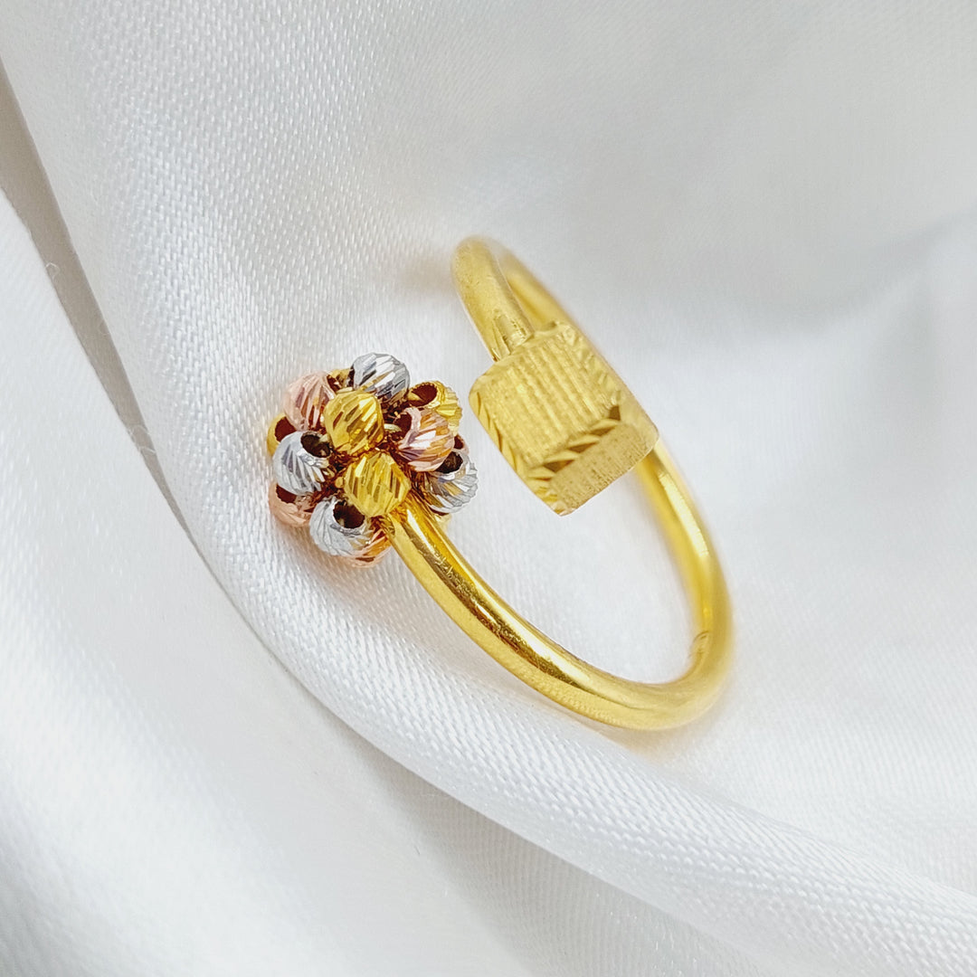 21K Gold Colorful Turkish Ring by Saeed Jewelry - Image 3