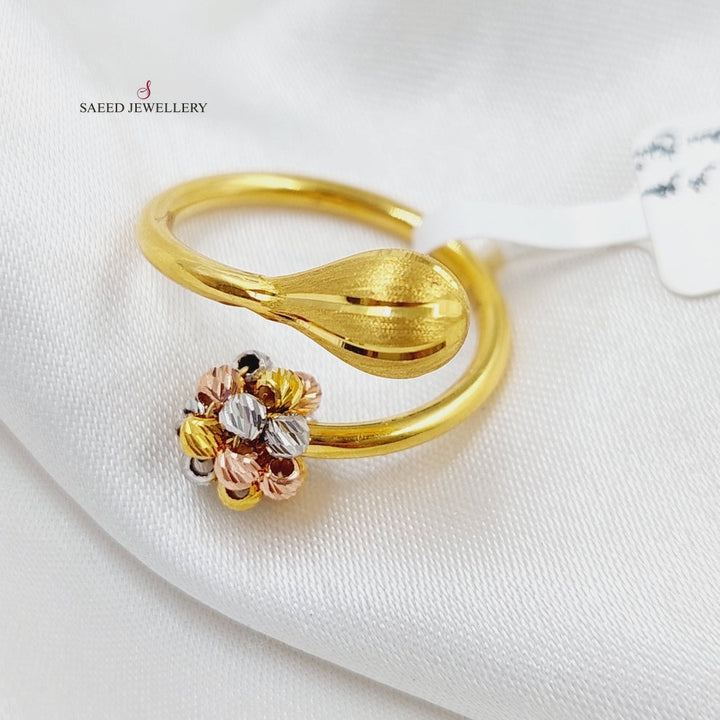 21K Gold Colorful Turkish Ring by Saeed Jewelry - Image 1