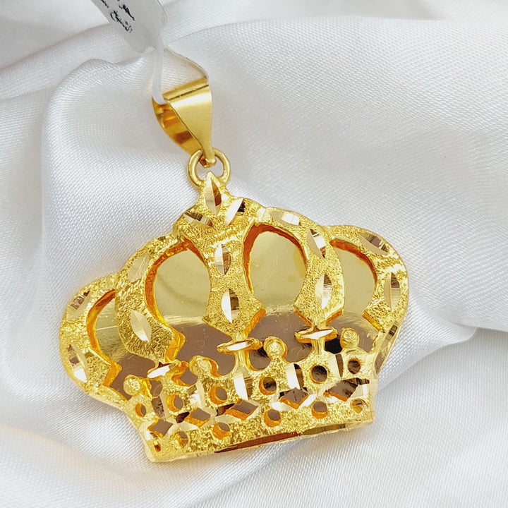 21K Gold Crown Pendant by Saeed Jewelry - Image 2