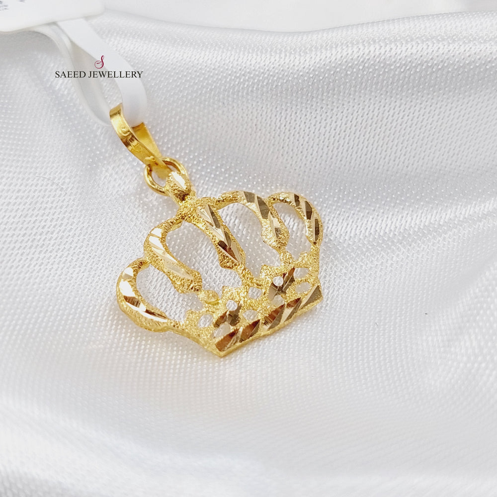 21K Gold Crown Pendant by Saeed Jewelry - Image 2