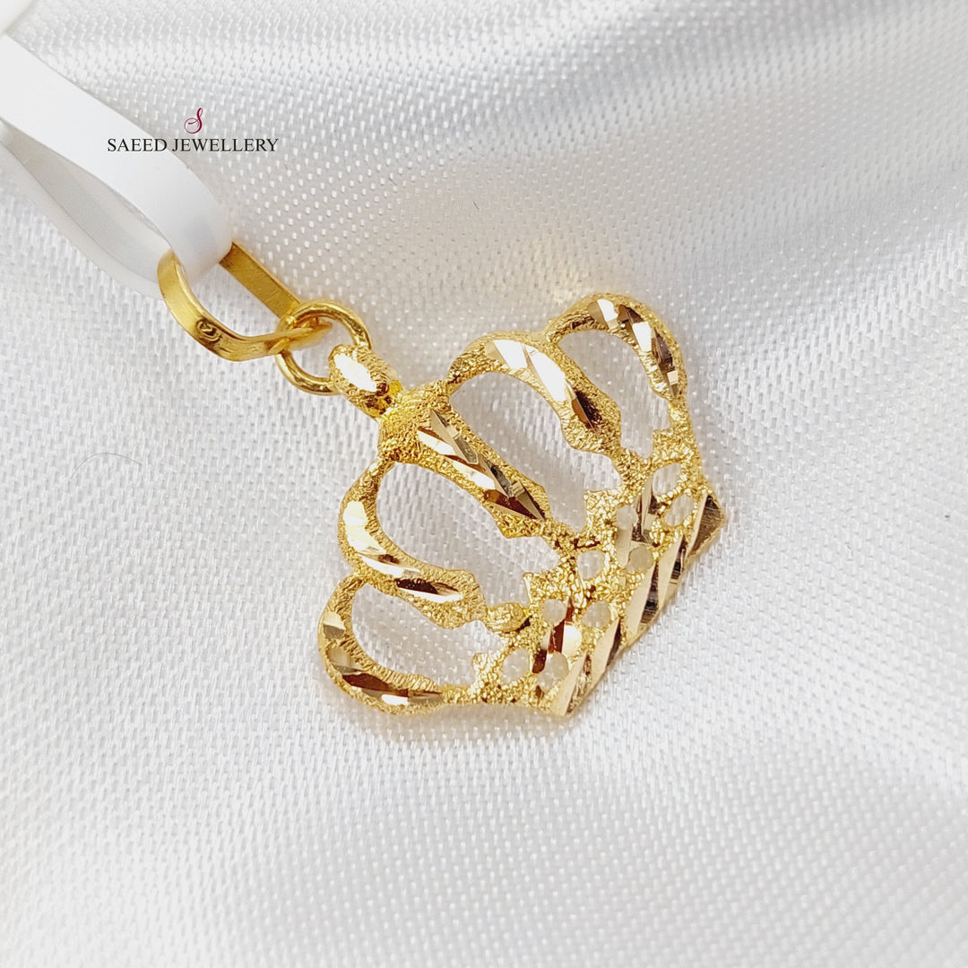 21K Gold Crown Pendant by Saeed Jewelry - Image 1
