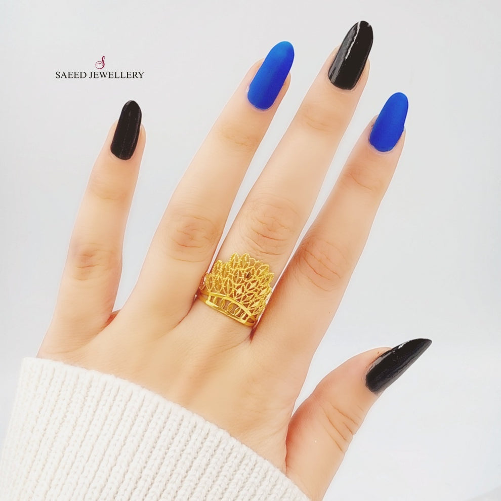 21K Gold Crown Ring by Saeed Jewelry - Image 9