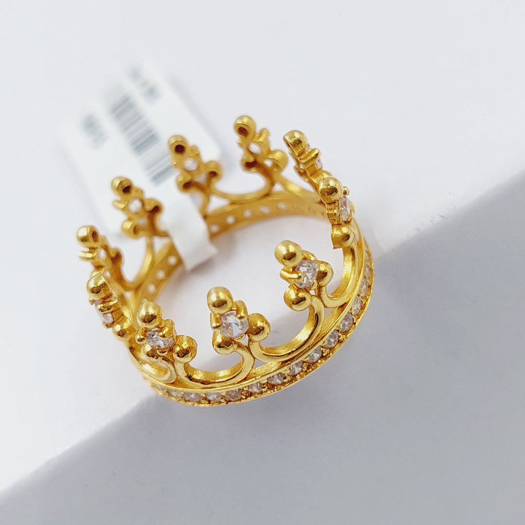 21K Gold Crown Wedding Ring by Saeed Jewelry - Image 5