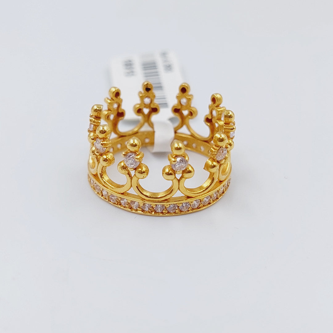 21K Gold Crown Wedding Ring by Saeed Jewelry - Image 6