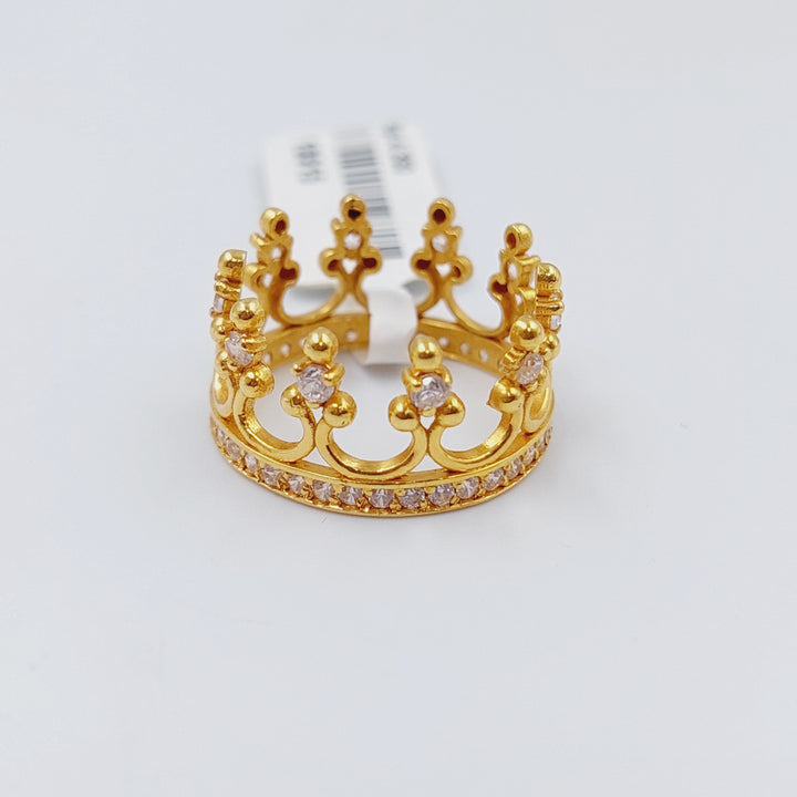 21K Gold Crown Wedding Ring by Saeed Jewelry - Image 1