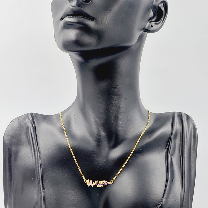 21K Gold Dad's Love Necklace by Saeed Jewelry - Image 4