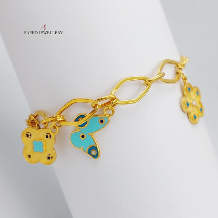 21K Gold Danadish Enamel Bracelet by Saeed Jewelry - Image 4