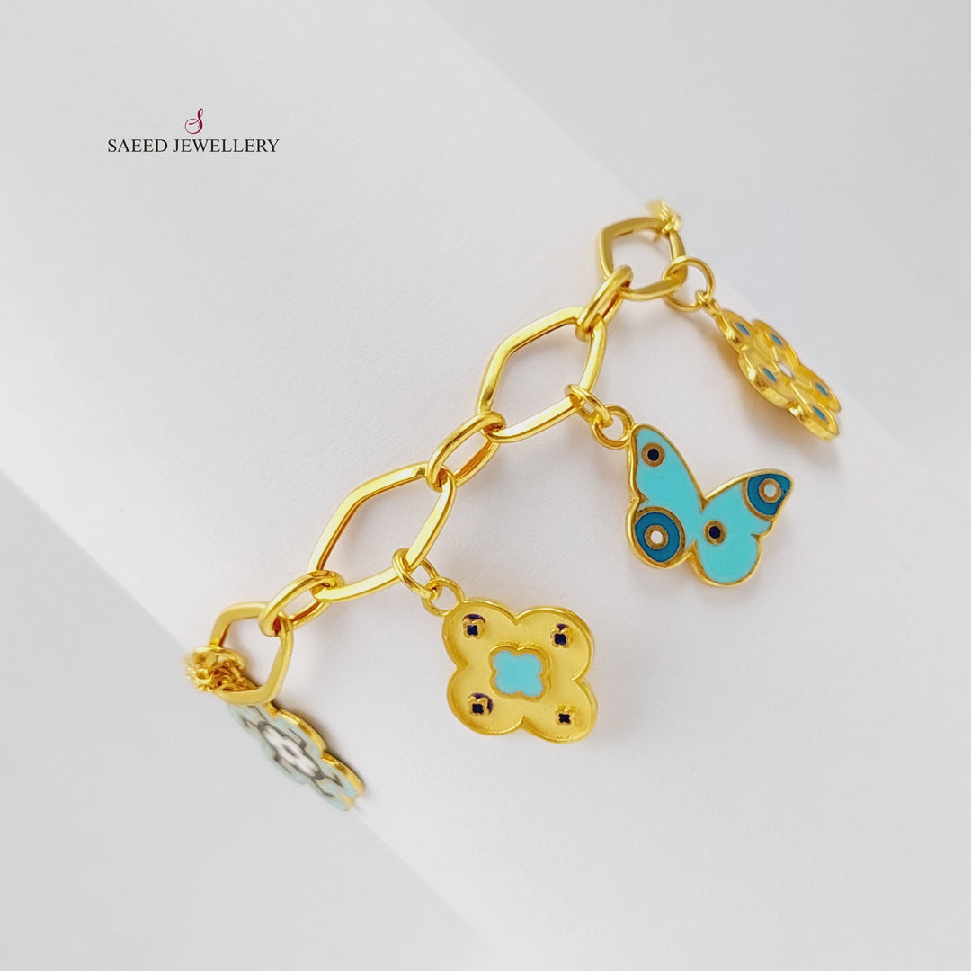 21K Gold Danadish Enamel Bracelet by Saeed Jewelry - Image 5