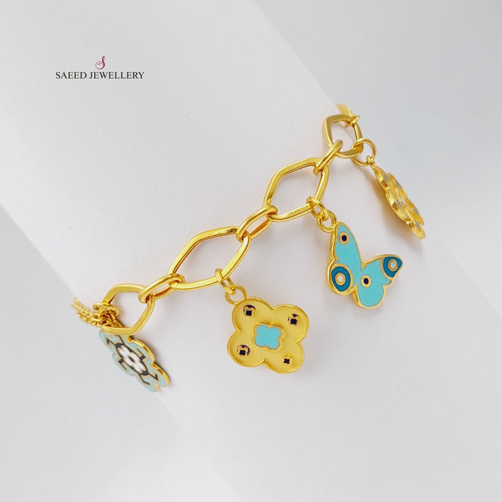 21K Gold Danadish Enamel Bracelet by Saeed Jewelry - Image 1