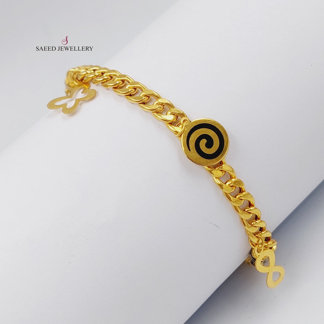 21K Gold Danadish Enamel Bracelet by Saeed Jewelry - Image 4