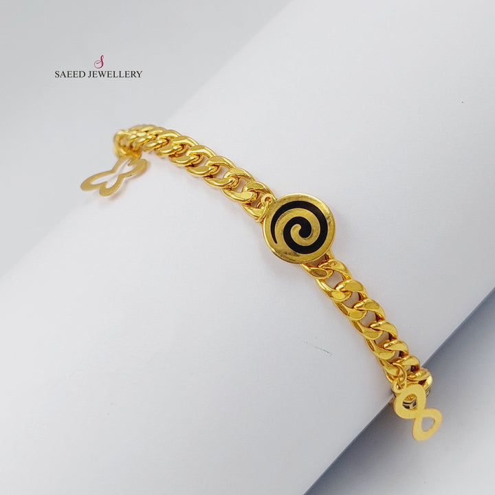 21K Gold Danadish Enamel Bracelet by Saeed Jewelry - Image 5