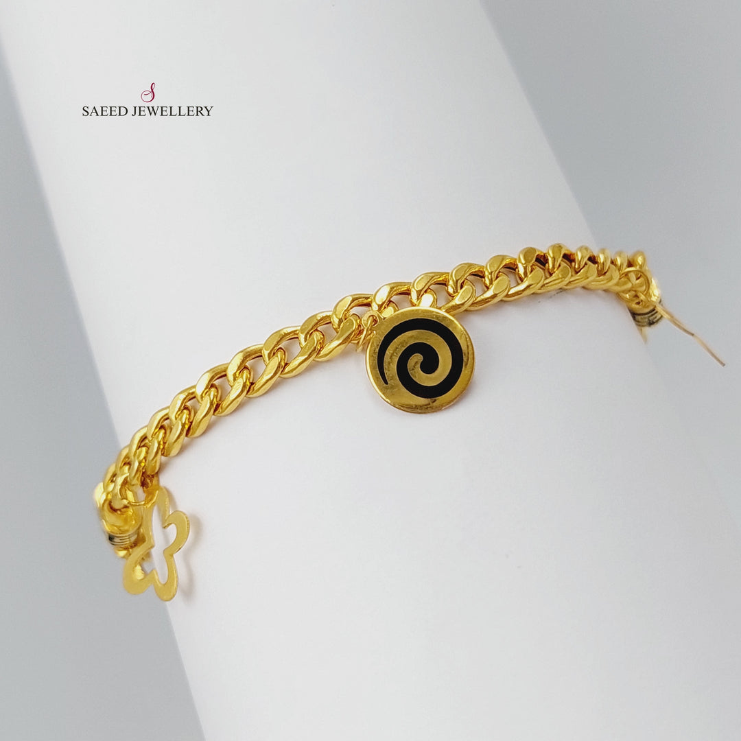 21K Gold Danadish Enamel Bracelet by Saeed Jewelry - Image 1