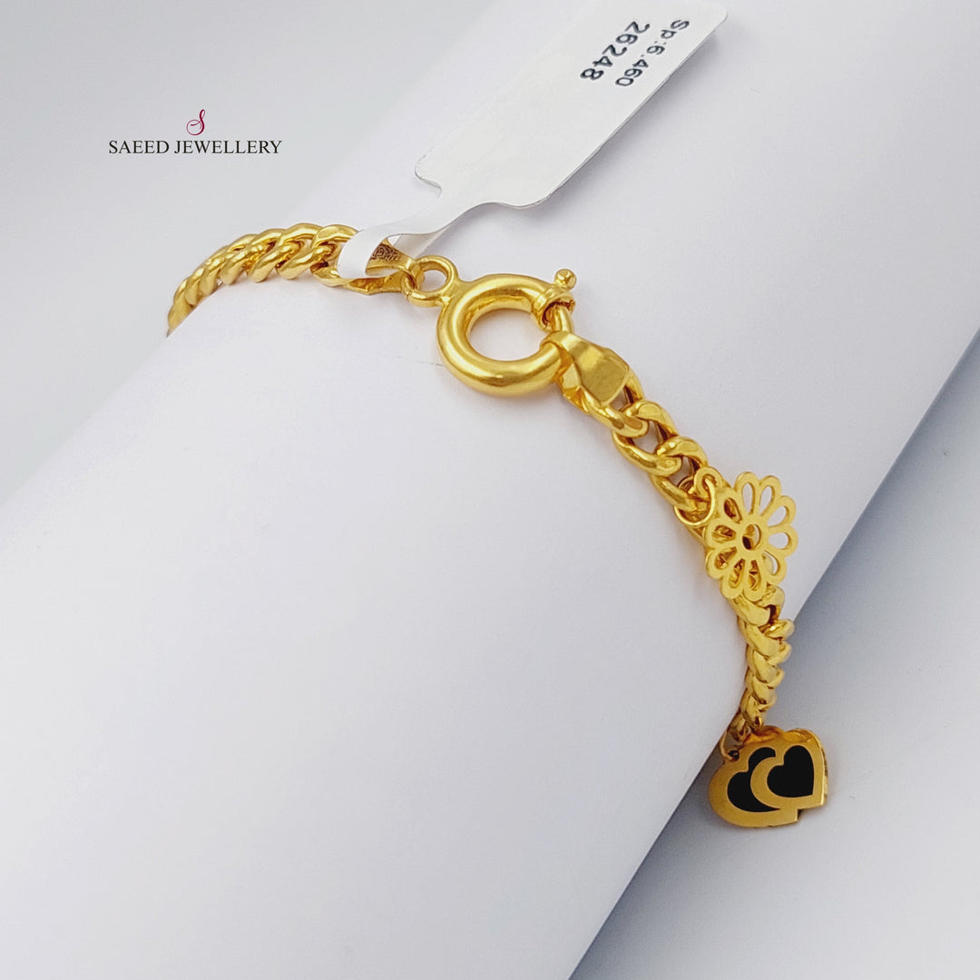 21K Gold Danadish Enamel Bracelet by Saeed Jewelry - Image 3