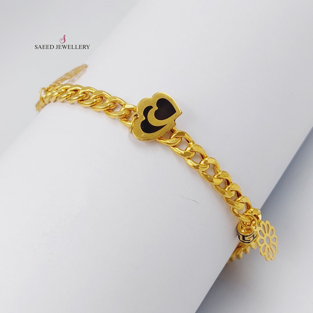 21K Gold Danadish Enamel Bracelet by Saeed Jewelry - Image 1