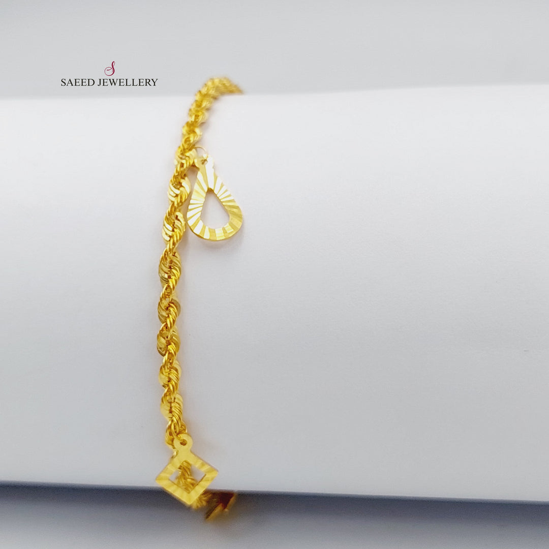 21K Gold Danadish Fancy Bracelet by Saeed Jewelry - Image 3