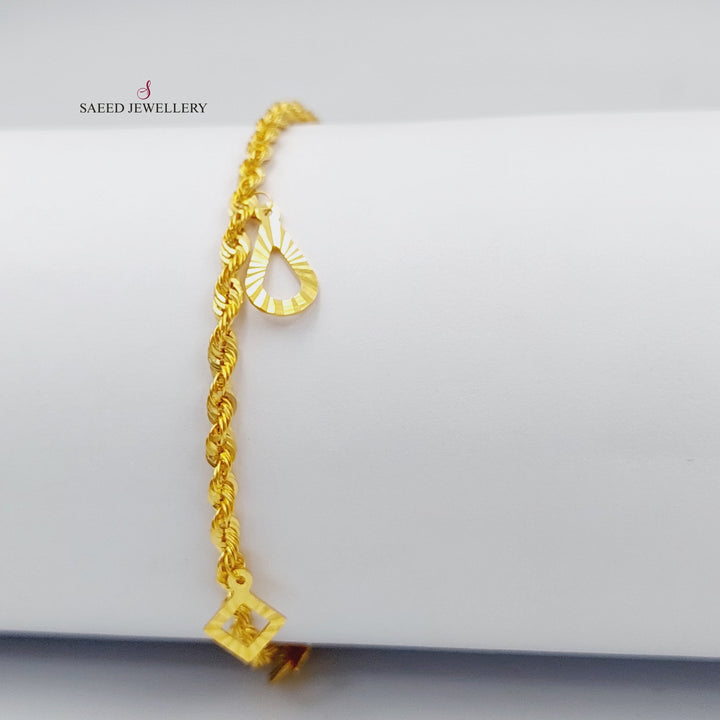 21K Gold Danadish Fancy Bracelet by Saeed Jewelry - Image 3