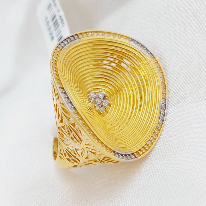 21K Gold Distinguished Zirconia Ring by Saeed Jewelry - Image 6