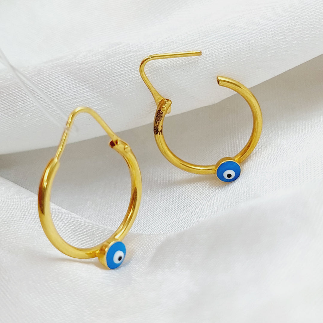 21K Gold Earrings Ain Zarqa by Saeed Jewelry - Image 1