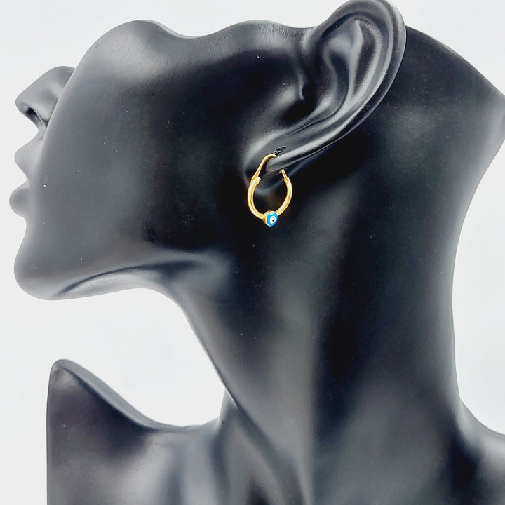 21K Gold Earrings Ain Zarqa by Saeed Jewelry - Image 2