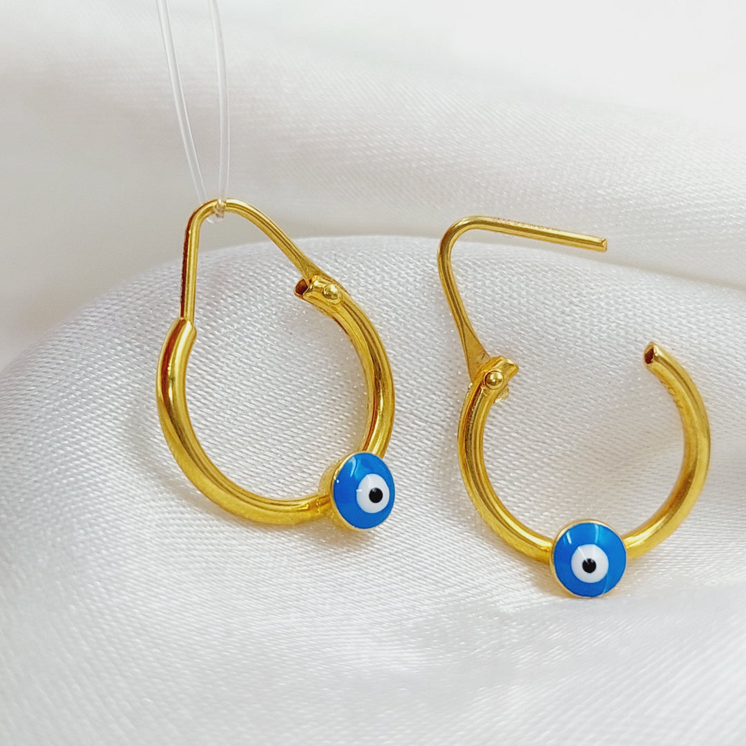 21K Gold Earrings Ain Zarqa by Saeed Jewelry - Image 4