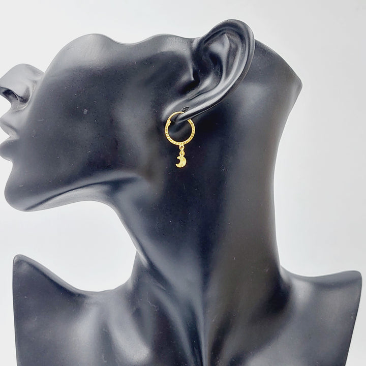 21K Gold Earrings Hilal by Saeed Jewelry - Image 1